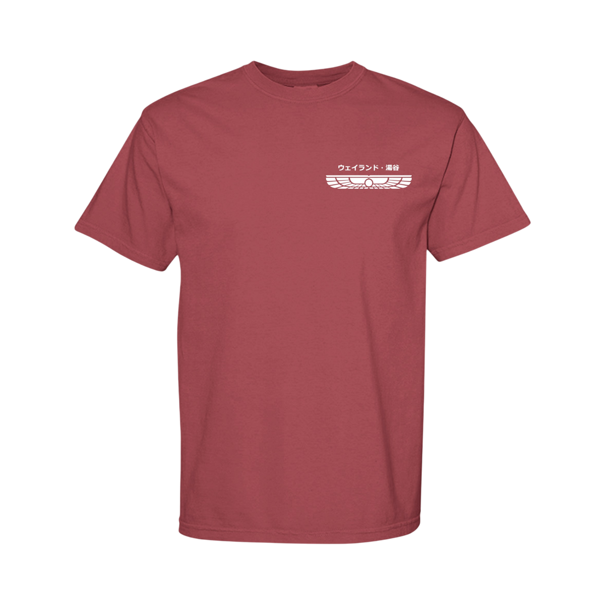 Weyland-Yutani in Japanese - Comfort Colors Shirt with White Left Chest Graphic Design