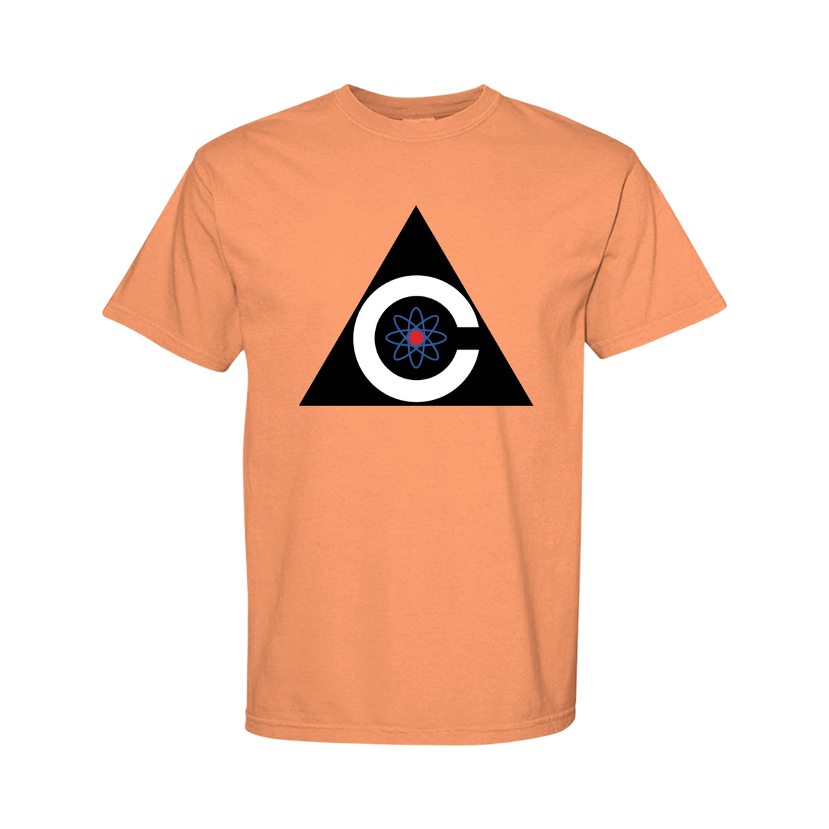 ndm:1132998 Burnt Orange Colossus: The Forbin Project - Comfort Colors Shirt with Center Chest Graphic Design
